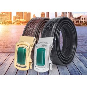 New alligator leather fashion casual belt alloy automatic buckle crocodile men's belts