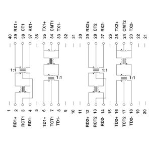 Base del transformador 10/100 del aislamiento de Ethernet de H1049NL - TX SMD 2 - puerto H1049NLT