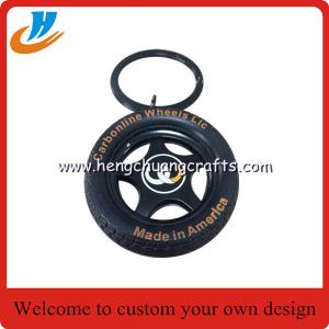 Tyre/tire keychain custom your own logo car tyre key chain with 30mm ring