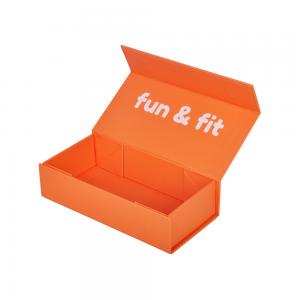 Rigid Paper Orange Small Magnetic Cardboard Box Packaging Gift Foldable