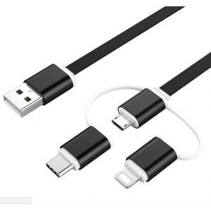 China 1m Mobile Phone Flexible USB Data Cable Ultra Thin Black Or Gold Color supplier