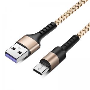 USB 3.0 Nylon Charging Cable , Nylon Braided Micro Usb Cable For Samsung Phone