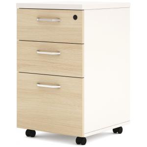 Wooden Melamine Office Furniture Small Mobile Storage Cabinet With 3 Sliding Drawers