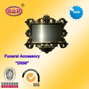 China Zamak frame D057 Coffin Fitting gold color plate frame for funeral supplier
