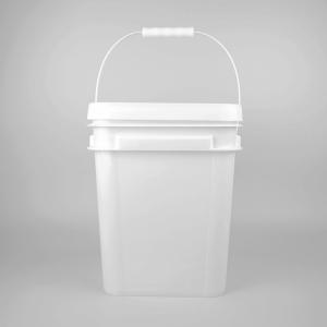 China 5 Gallon 20L Square Red Pail Food Grade Pp Large Plastic Buckets With Lid supplier