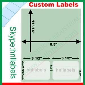 China Integrated Labels USA Version Type3 3.5 *2.75 2Up Laser Sheet supplier