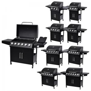 Powder Coated Outdoor Camping Barbecue Grills Smoker Portable Smokeless Bbq Gas Grills With Trolley