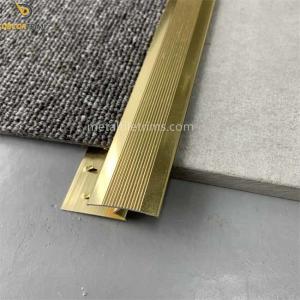 Z Shape Carpet Transition Strip Shiny Gold Color For Flooring Cover