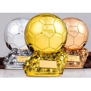 Football Custom Award Trophies Resin Material Soccer Sporsts Competition Application