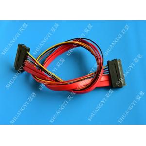 China Red SATA Data Cable Slimline SATA To SATA Female / Male Adapter With Power supplier
