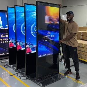 Interactive Floor Standing Touch Screen Kiosk Media Player 100 Inch 85 Inch 75 Inch 65 Inch