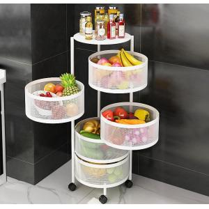 Carbon steel Round Rotatable Multi Layer Kitchen Shelf For Fruit Vegetable