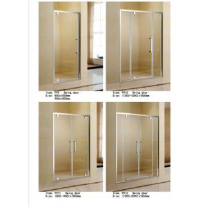 Double Swing / Folding Shower Door Enclosures Polished Aluminum Rectangle Frame