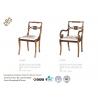 China Brass Inlaid Side Hotel Dining Chairs With Carved And Gilded Lyre Back Cream Damask wholesale