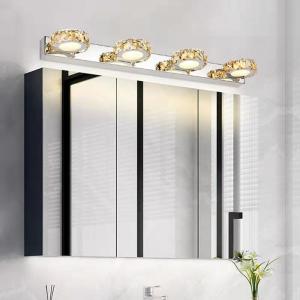 China Indoor Bathroom Crystal Wall Lamp Stainless Steel Led Crystal Mirror Lamp supplier