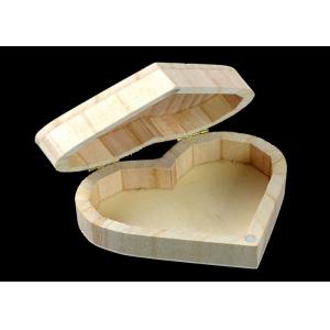 China Cover Top Heart Shaped Wooden Box , Wooden Crate Gift Box For Rings Wedding Gift supplier