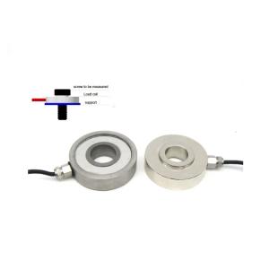 SC220 50kg-5T Sensor de fuerza de anillo de perfil bajo de acero inoxidable, tipo arandela con orificio pasante y torsión, célula de carga de rosquilla