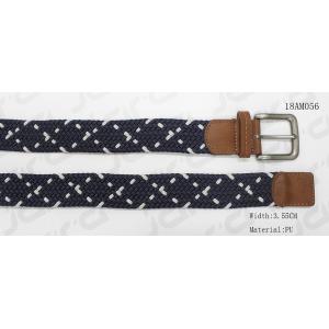 Navy & White Stretch Belts For Jeans , Mens Elastic Stretch Belts