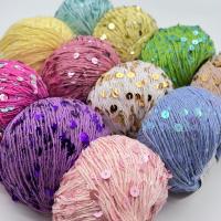 China 166 colors 55% Cotton 45% Paillette 3mm 6mm Sequin Yarn For DIY Crochet on sale