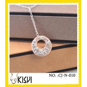 China Excellent finishing fashion cyrstal 925 silver shamballa necklace with factory price supplier