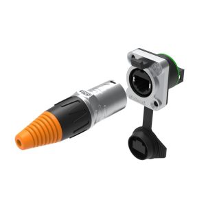 China Outdoor IP65 Straight Plug 8P Horn Socket Rj45 8 Pin Female Connector Ethernet Signal Cable Network Electrical Cable Connector wholesale