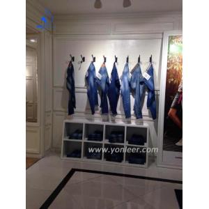 China Fashion trousers display shelves/jeans display table/t shirt slatwall gondola for garment supplier