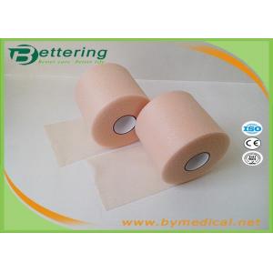 China Skin Colour 7cmX27m Sports Underwrap Foam Tape Polyester Fiber Elastic Adhesive Muscle Strain Injury Roll Bandage supplier