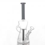 Glass Dab Rig 9" Multi Hole Percolator Hourglass Glass Recycler Dab Rig Water Pipe