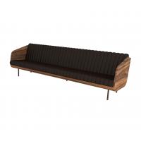 China Custom Restaurant Wood Bench Seating With Arm , Wooden Booth Seating Sofa on sale