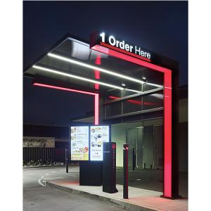 49inch Illuminated Outdoor Drive Thru Menu Board For Sale Outside Restaurants Spliced 2 Screens