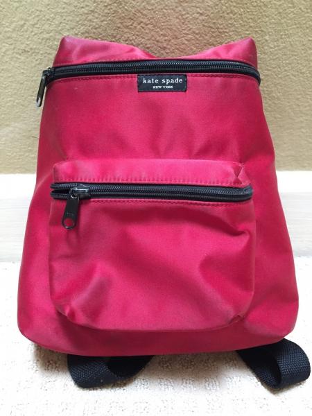 Kate Spade Red & Black Nylon Zippered Backpack youngstown backpack yoke backpack
