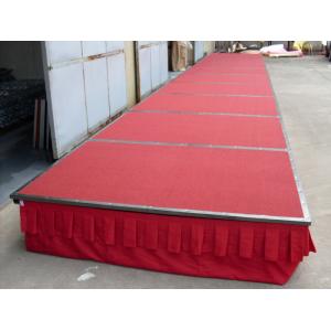 Folding Steel Stage Platform Hotel Stage Mobile Portable With Wheels / Carpet