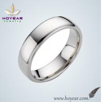 Simple smooth sterling silver ring with silver rhodium plating