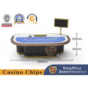 China Custom Standard Gambling Table 7 People Baccarat Poker Table With Metal Feet supplier
