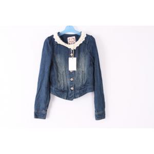 China 100% Cotton Women's Denim Coats And Jackets Clothing Lace Decorative Neck supplier