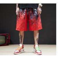China Digital Offset Printing Gradual Mens Red Boardshorts With Pockets on sale