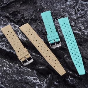 JUELONG Tropical Retro Style FKM Rubber Quick Release Watch Strap 18mm 20mm 22mm Turquoise Rubber Watch Strap