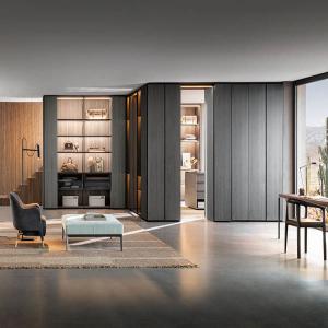 Modern clothes storage wardrobes furniture set custom bedroom aluminium glass door wooden walk in closet wardrobe design