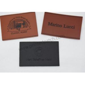 China OEM Stamped Leather Tags SGS Cow Leather Jean Patches supplier