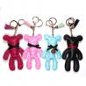 China OEM Cute Teddy Bear Animal Leather Keychain With Brass Plating wholesale