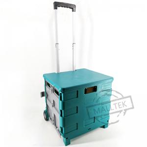 China Hand Carts Foldable Supermarket Trolley With Plastic PVC Wheel supplier