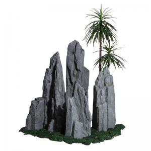 China Micro GRC Landscape Fiberglass Rough Rocky Stone Make Money Ornaments supplier