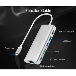 USB C hub Type C hub 8 in 1 with  Output SD/TF Card Reader