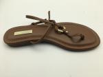 Brown Soft Ladies Slippers Thong Comfy Genuine Leather Flat Shoes