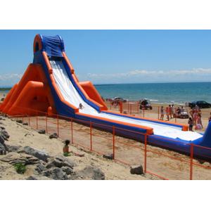 China Outdoor Orange Giant Inflatable Beach Water Slide With Digital Printing supplier