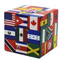 China Drapeau national magique du cube 3x3x3 en puzzle de Rubik plat de impression UV fait sur commande pour Chlidren 156g on sale