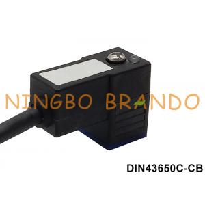 DIN43650C Overmolded Cable Solenoid Valve Connector With LED