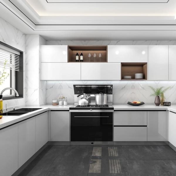 Waterproof Fireproof Cabinet Kitchen with Modern Design Style and Customized Options