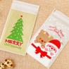 CUSTOM DESIGN CANDY BAGS WITH GOLDEN TWIST TIES CLEAR PLASTIC TREAT BAGS FOR