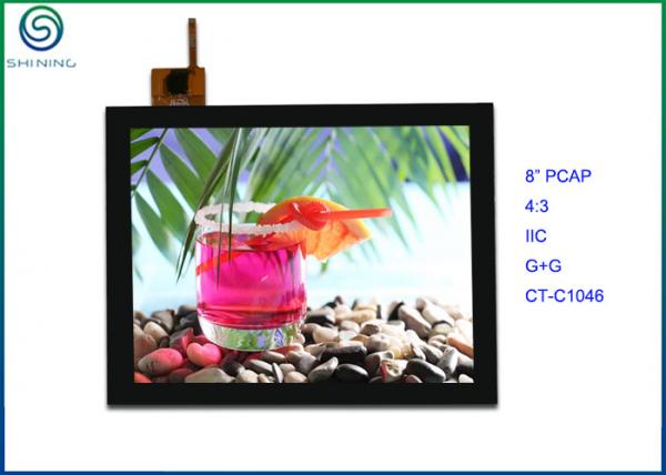 Projected Capacitive Technology Touch Screen 8" 4:3 G+G PCAP For Industrial